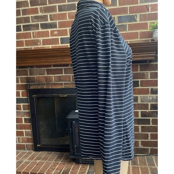 Merona Womens Long Sleeve Black White Striped Top Size XL Pull Over Turtle Neck - Picture 6 of 10